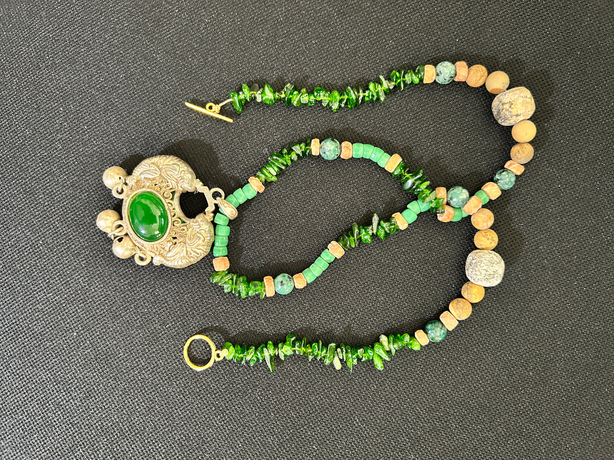 No. 08 – Mystic Forest Emerald Amulet – 24" Necklace