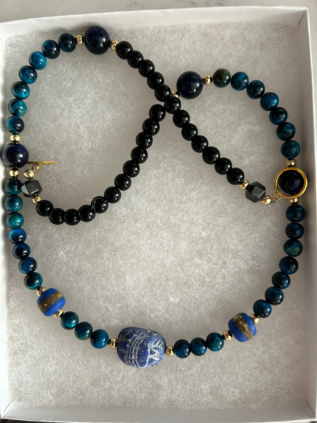 No. 25 – Gilded Blue Nightfall – 26" Necklace