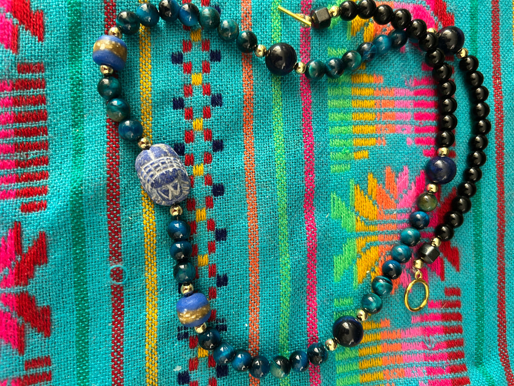 No. 25 – Gilded Blue Nightfall – 26" Necklace