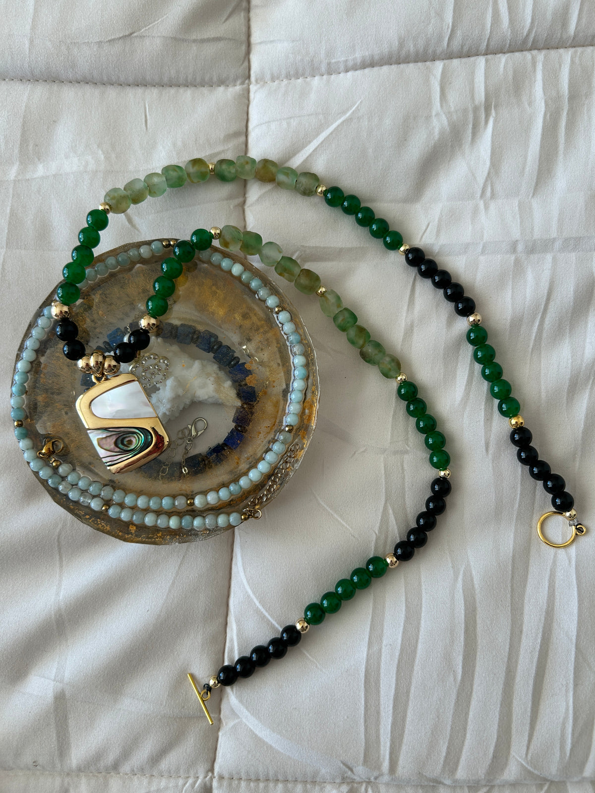No. 28 – Coral Mosaic – 26" Necklace