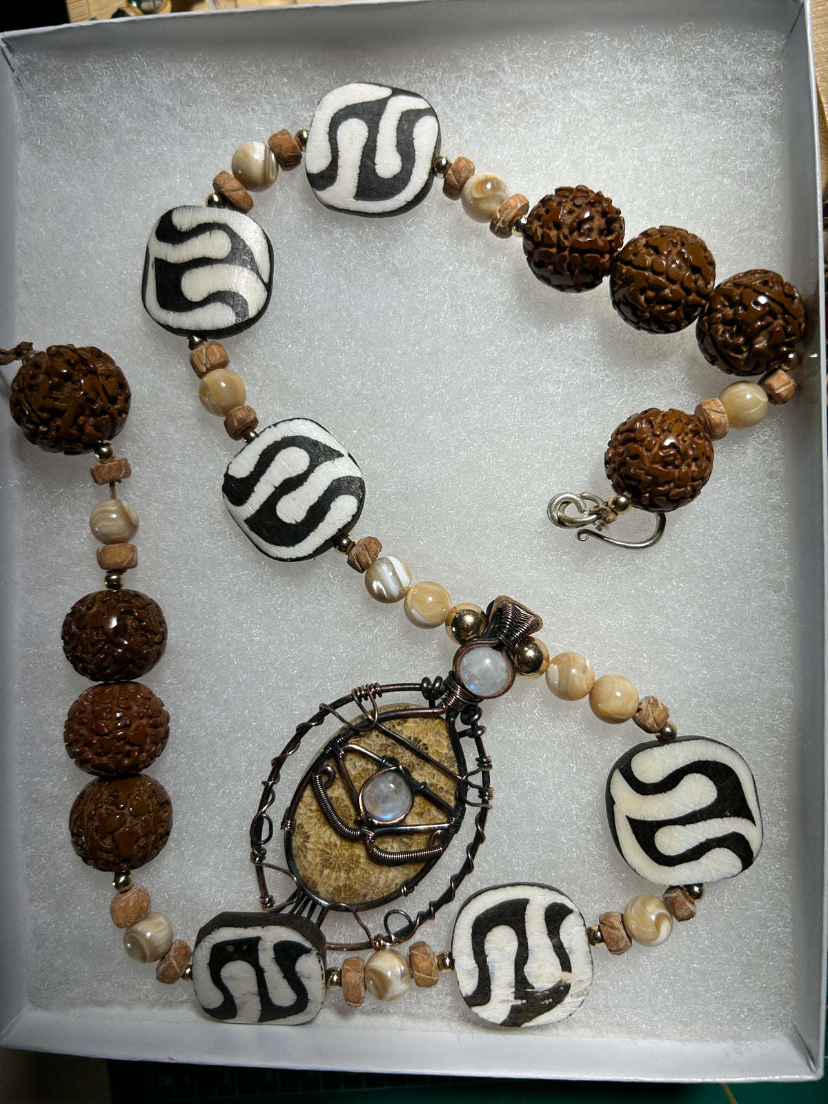 No. 58 – Earthen Roots and Sacred Geometry – 23" Necklace