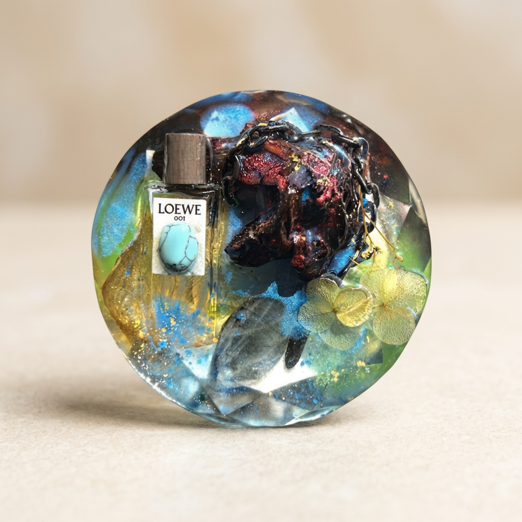 Golden Reverie Miniature Worlds paperweight on a warm ivory background