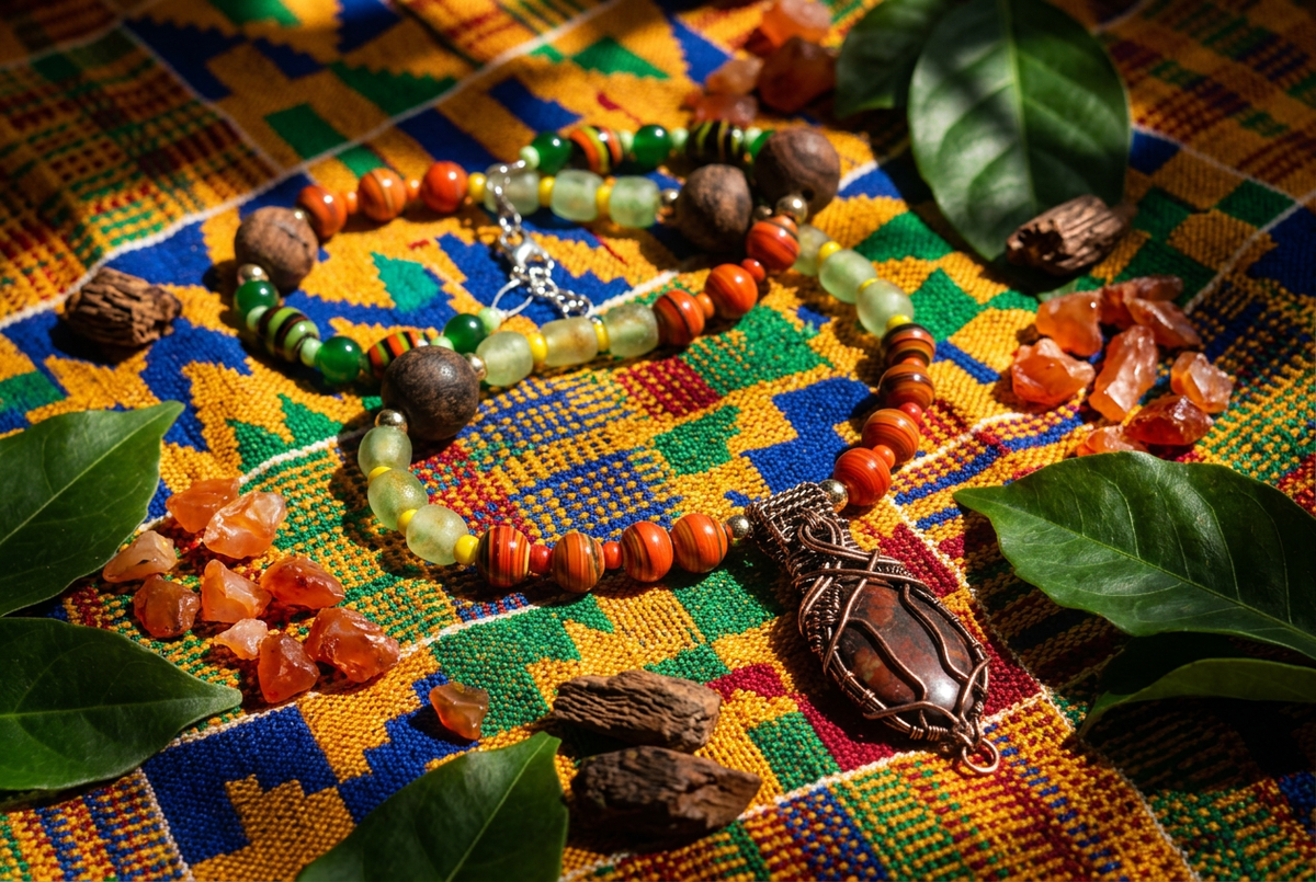 No. 51 African Earth & Silver necklace atmospheric styling