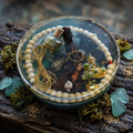 Driftwood Cove & Gold Thread Resin Paperweight styled in coastal bohemian scene